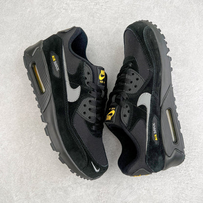 Nike Air Max 90 Black Yellow Strike Metallic Cool Grey