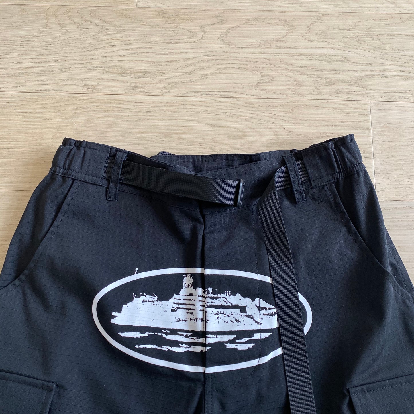 Corteiz Alcatraz Cargo Shorts Black