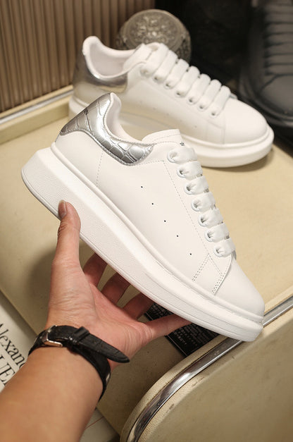 Alexander McQueen Oversized White Silver Croco