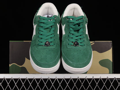 A Bathing Ape Bape Sta Low Green Suede