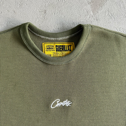 Corteiz Mesh Waffle Longsleeve Khaki Green