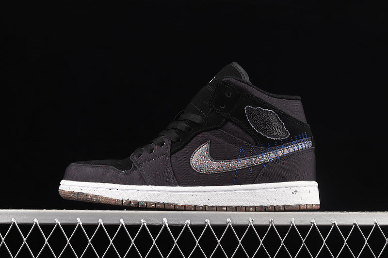 Jordan 1 Mid Crater Black