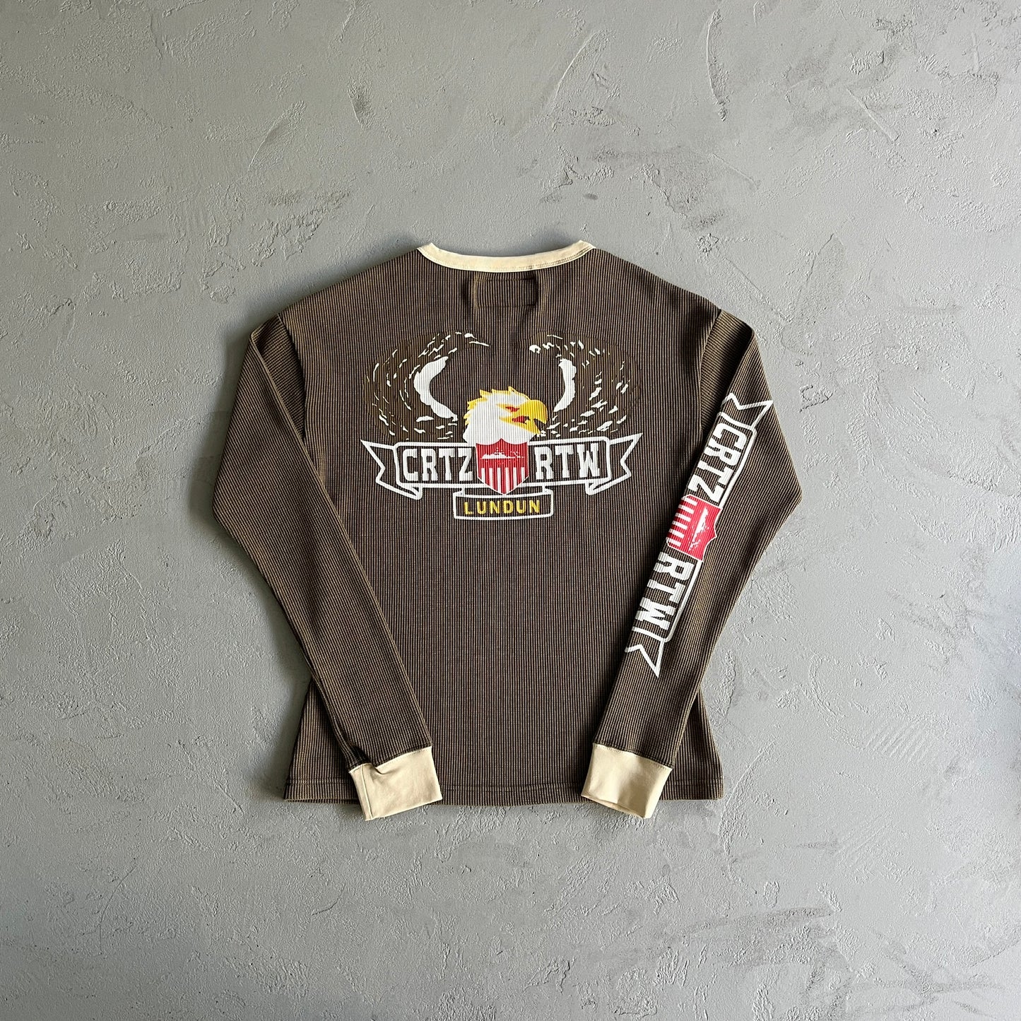 Corteiz Dipset Waffle Longsleeve Washed Brown