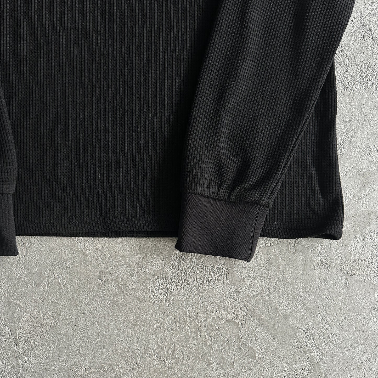 Corteiz Alcatraz Waffle Longsleeve Triple Black