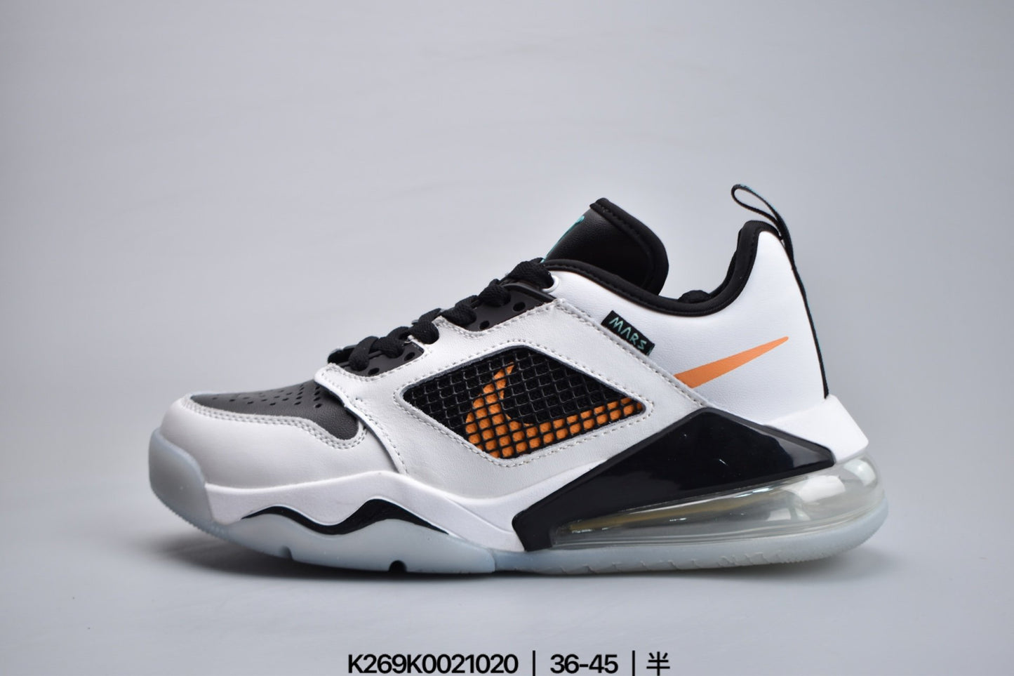 Jordan Mars 270 Low White Black Orange Aqua