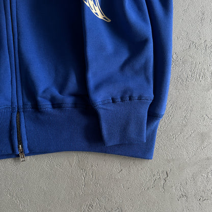 Corteiz Gasolina Double Zip Hoodie Royal Blue