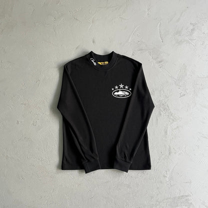 Corteiz 5 Starz Alcatraz Waffle Longsleeve Black