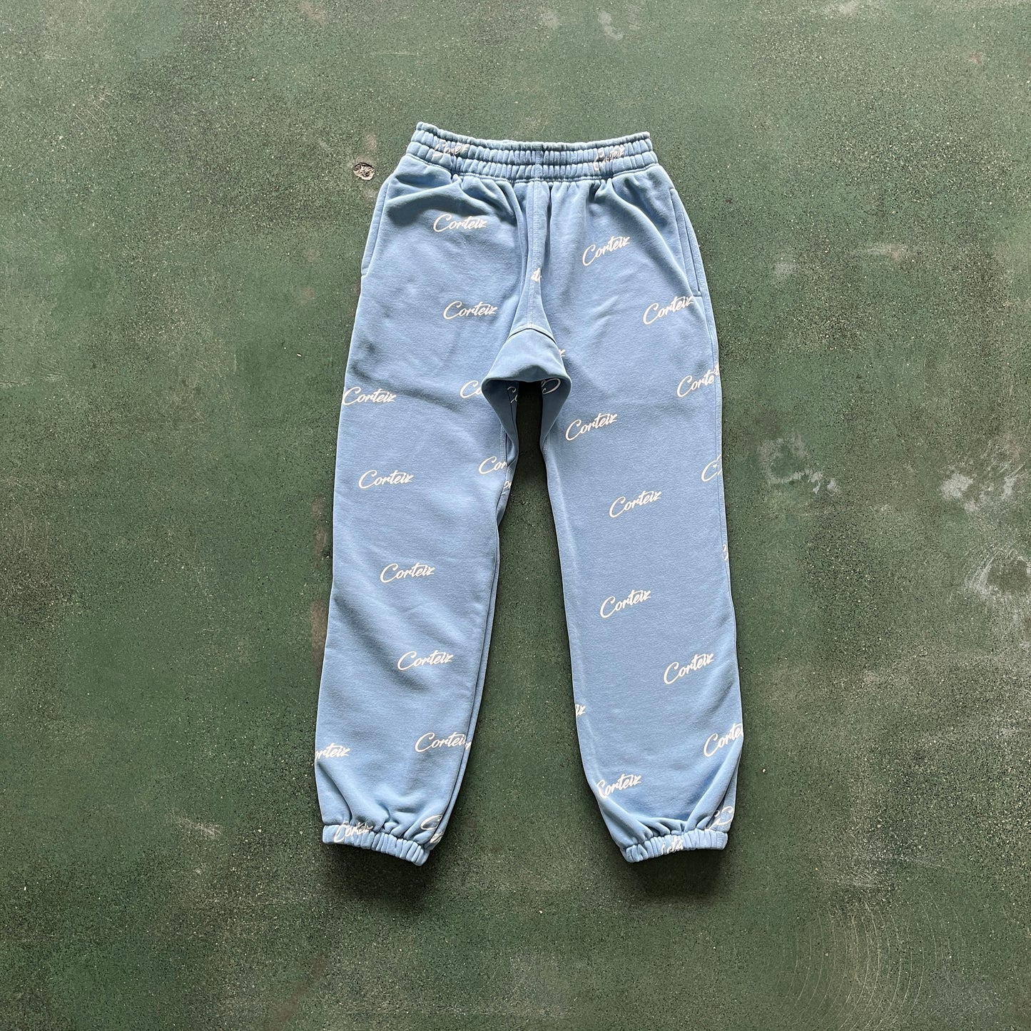 Corteiz All Over Print Joggers Baby Blue