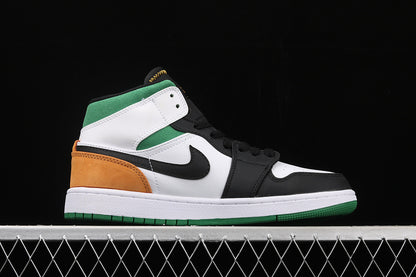 Jordan 1 Mid White Laser Orange Lucky Green