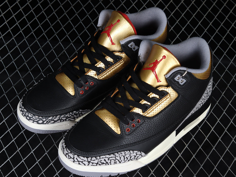 Jordan 3 Retro Black Cement Gold