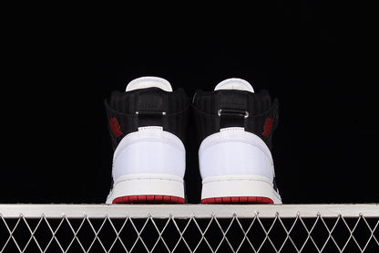 Jordan 1 Mid Utility Canvas White Black Gym Red