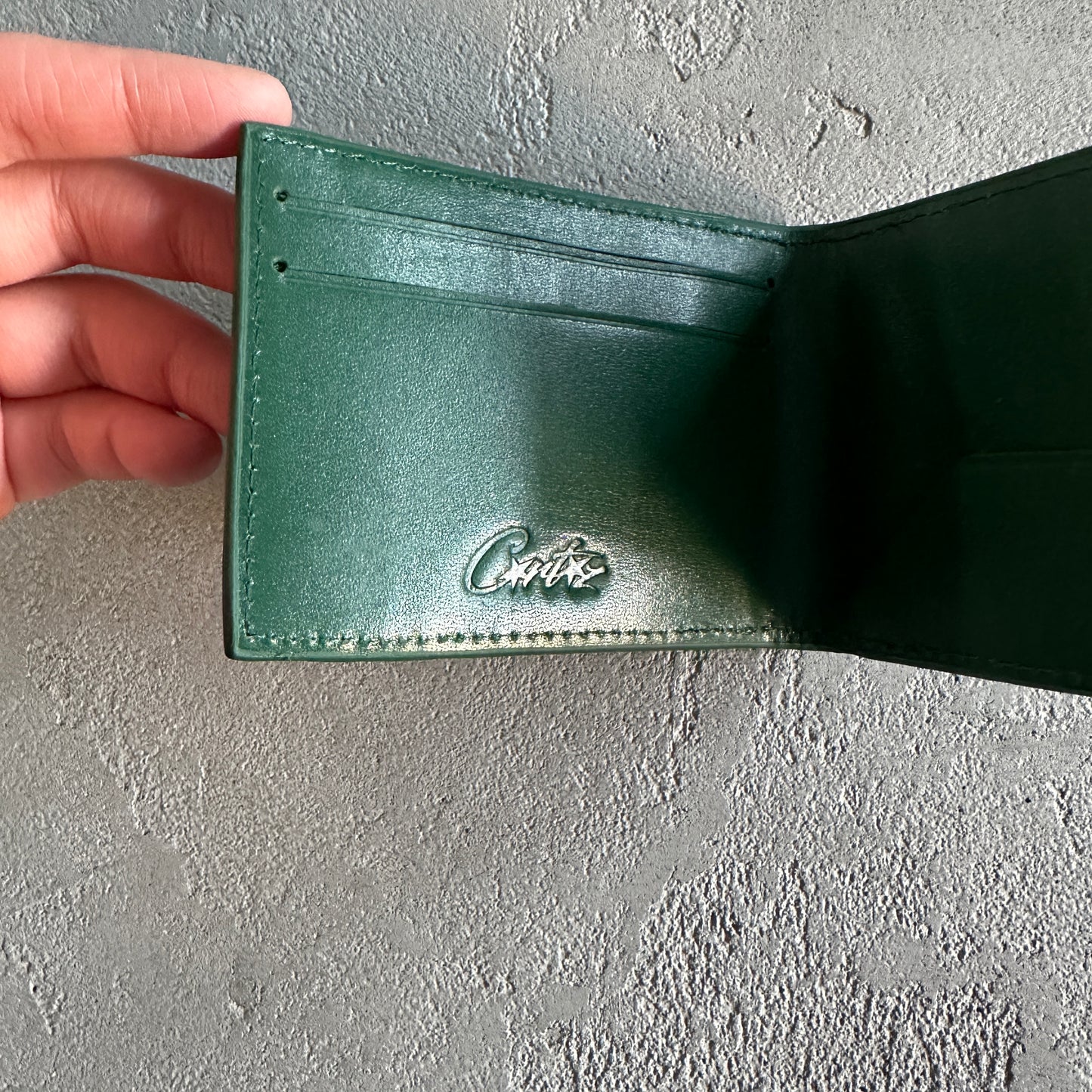 Corteiz VVS Leather Card Holder Green