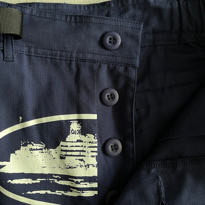 Corteiz Alcatraz Cargo Shorts Navy