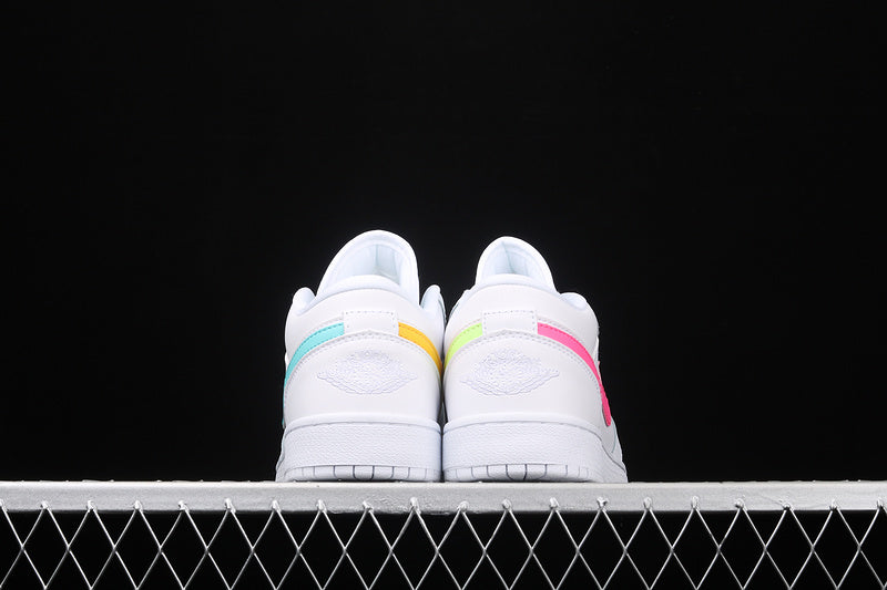 Jordan 1 Retro Low White Multi-Color Swoosh