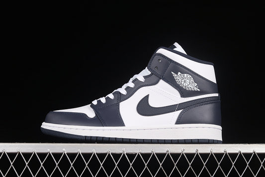 Jordan 1 Mid White Metallic Gold Obsidian