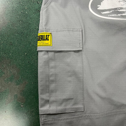 Corteiz Guerillaz Cargo Pants Stone Grey