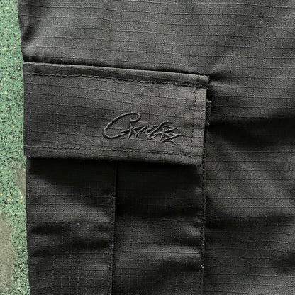 Corteiz Alcatraz Cargo Shorts Triple Black