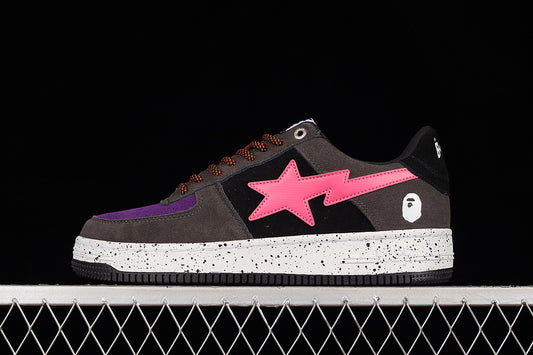 A Bathing Ape Bape Sta Black Grey Pink Suede