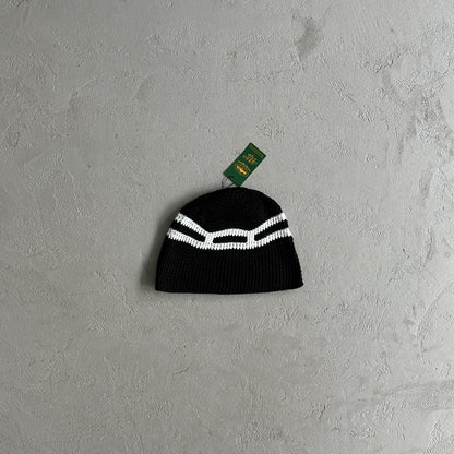 Corteiz Big Crochet Beanie Black White