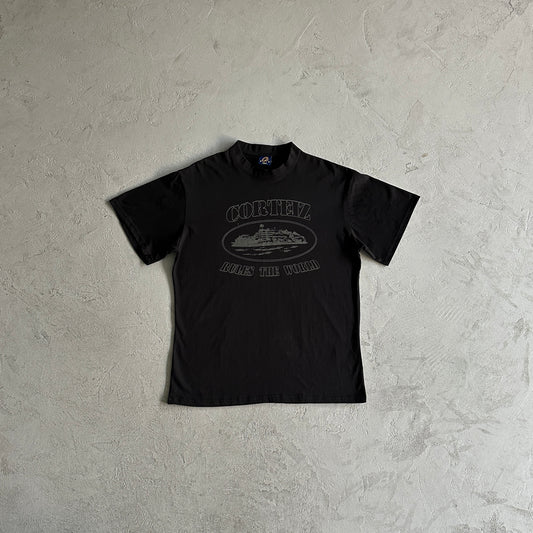 Corteiz Reflective Alcatraz Tee Triple Black