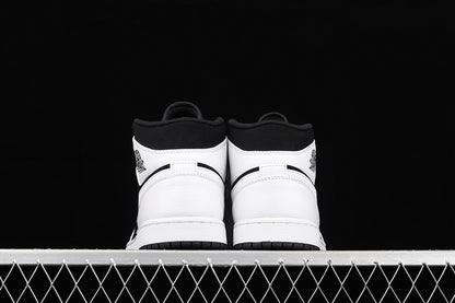 Jordan 1 Mid White Black