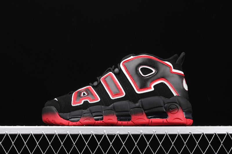 Nike Air More Uptempo Black White Laser Crimson