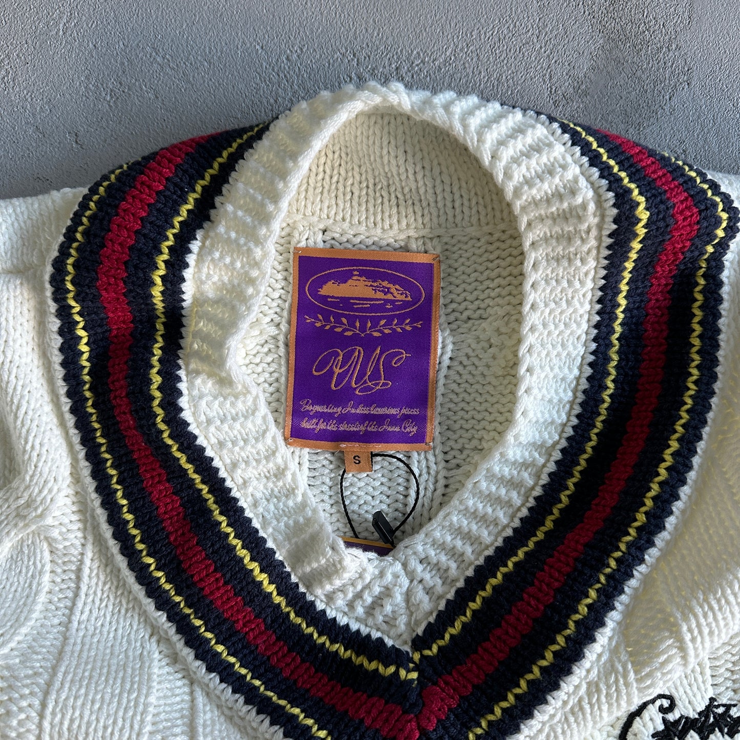 Corteiz Winbledon Knit Sweater White