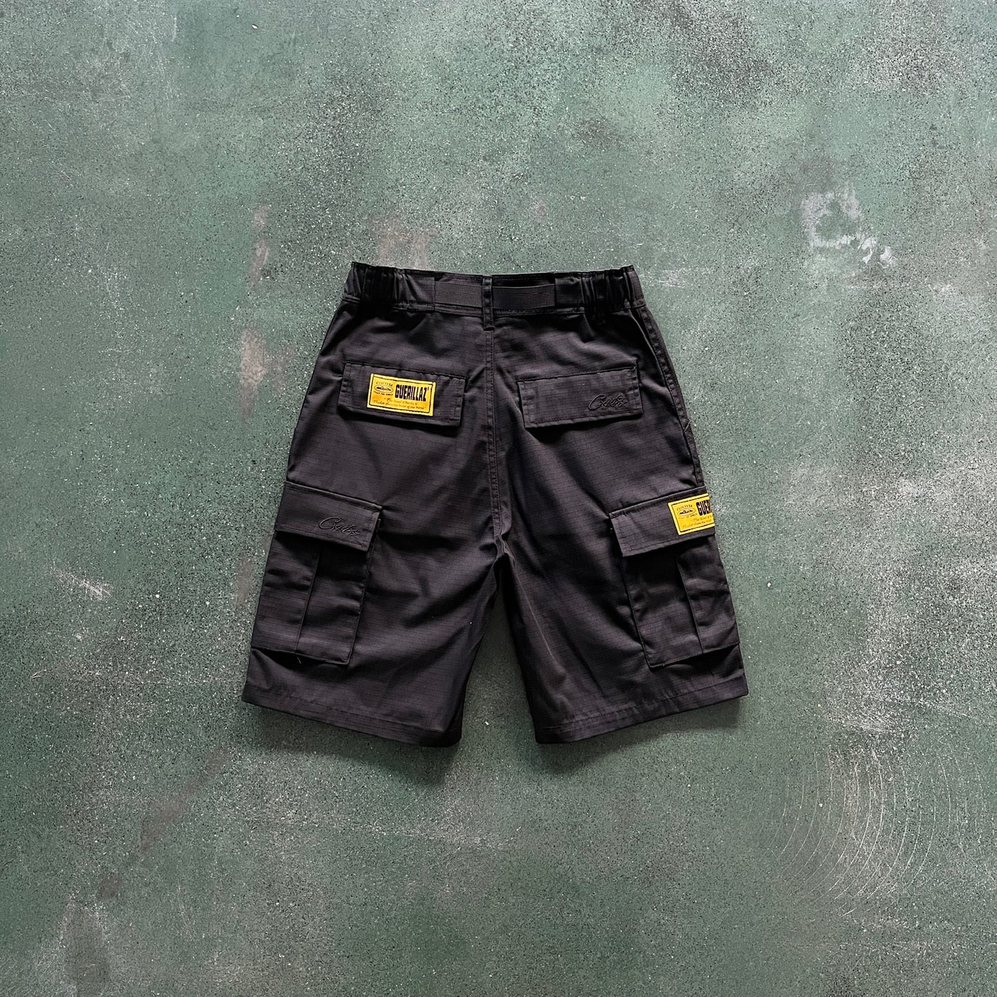 Corteiz Alcatraz Cargo Shorts Triple Black