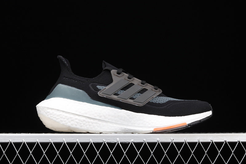 Adidas Ultra Boost 21 Black Blue Oxide Screaming Orange