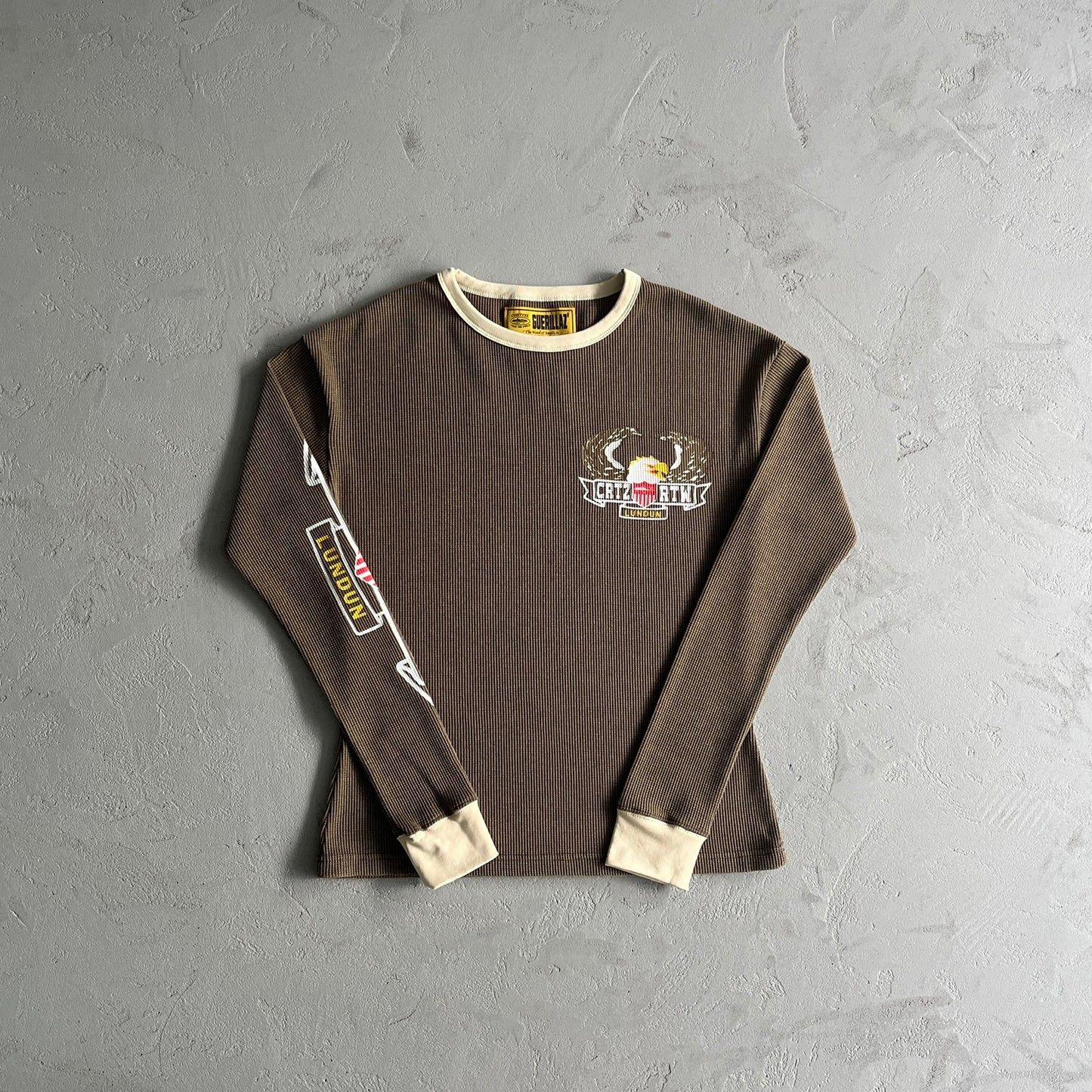 Corteiz Dipset Waffle Longsleeve Washed Brown