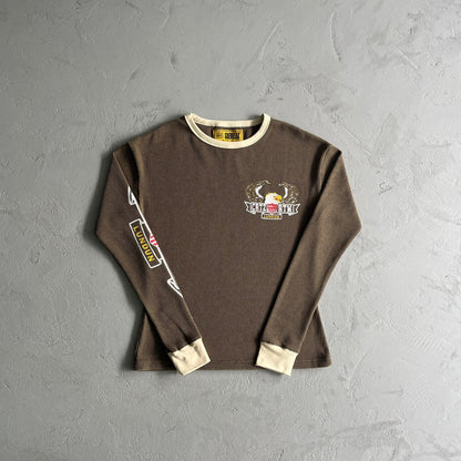 Corteiz Dipset Waffle Longsleeve Washed Brown