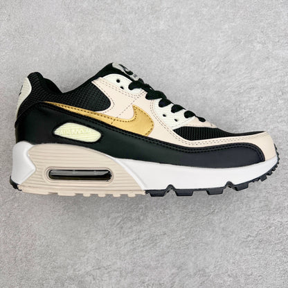 Nike Air Max 90 Black Metallic Gold Summit White