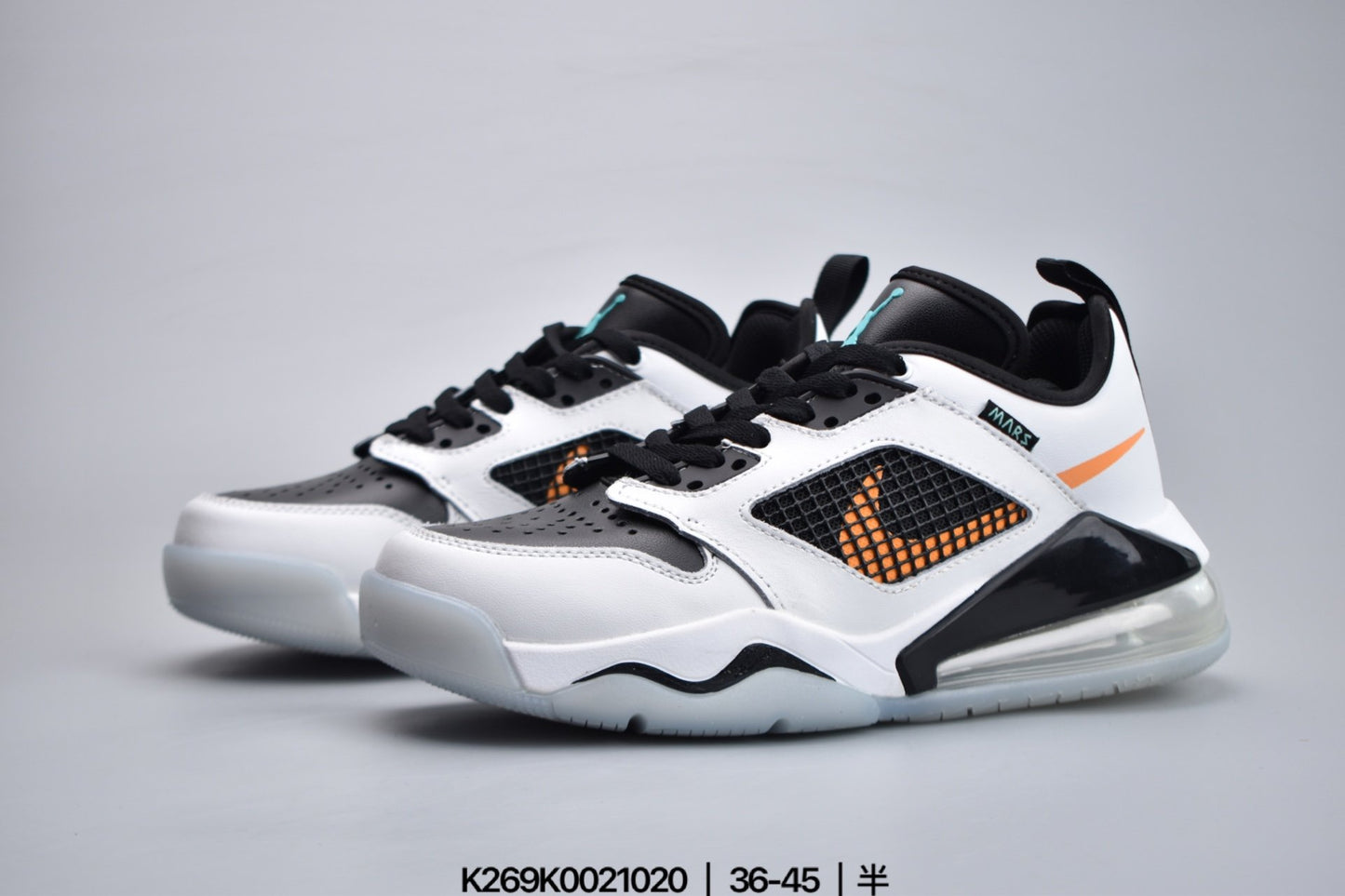 Jordan Mars 270 Low White Black Orange Aqua