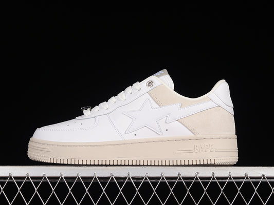 A Bathing Ape Bape Sta Low Suede Heel White