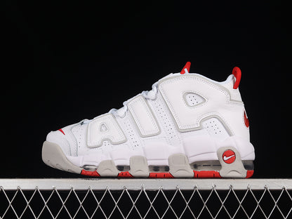 Nike Air More Uptempo 96 White Grey Fog University Red