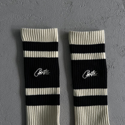 Corteiz Allstarz Socks Beige Black