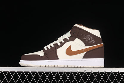 Jordan 1 Mid Brown Basalt Oatmeal