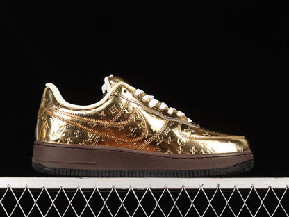 Nike Air Force 1 Low Louis Vuitton By Virgil Abloh Metallic Gold