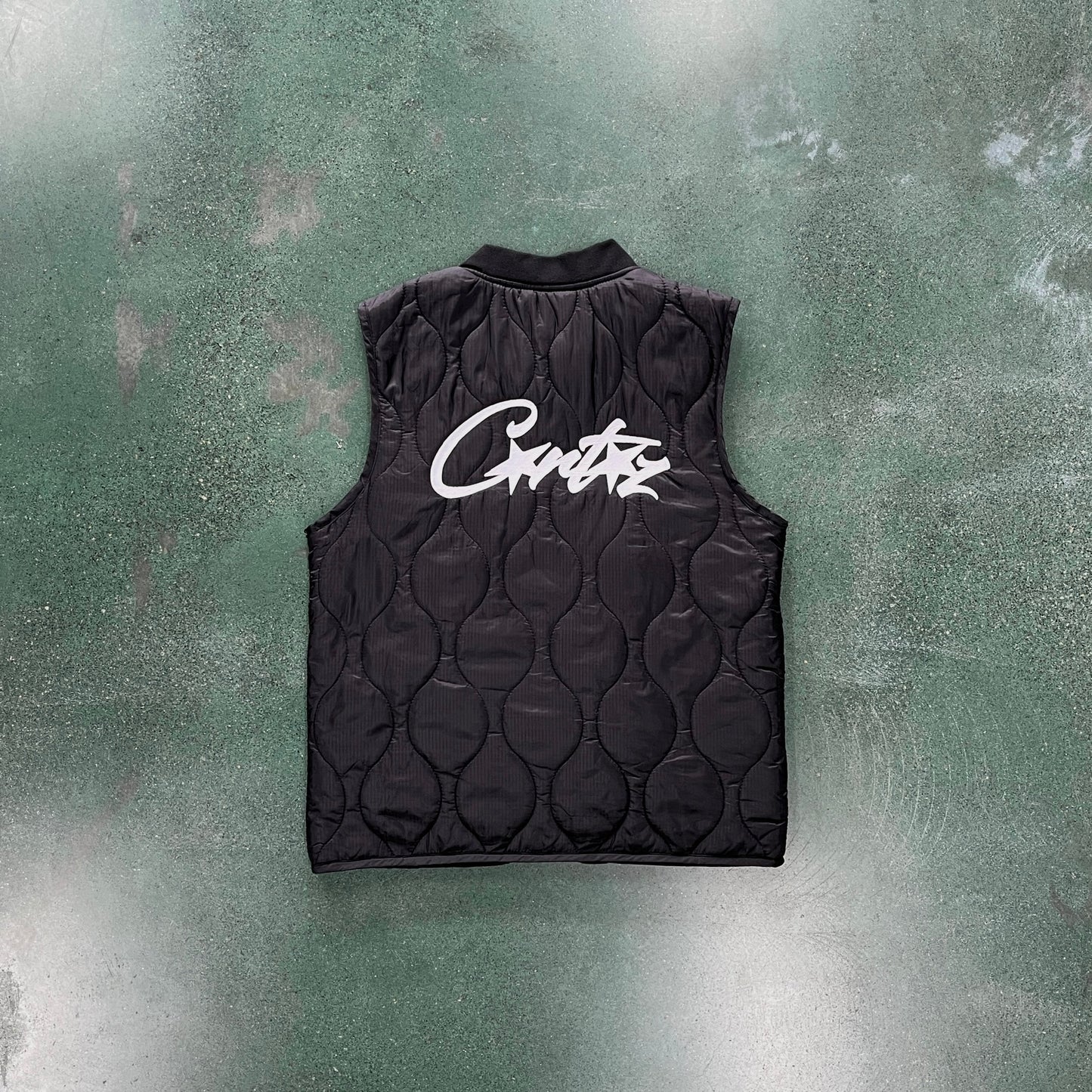 Corteiz Litework Quilted Vest Black