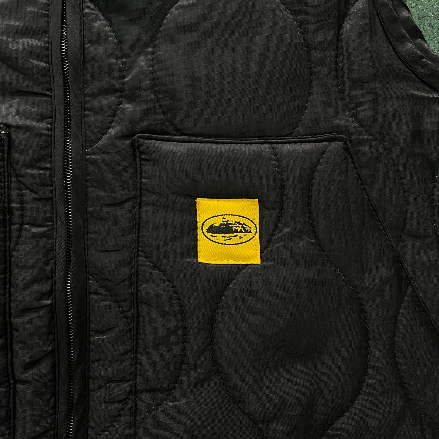 Corteiz Litework Quilted Vest Black