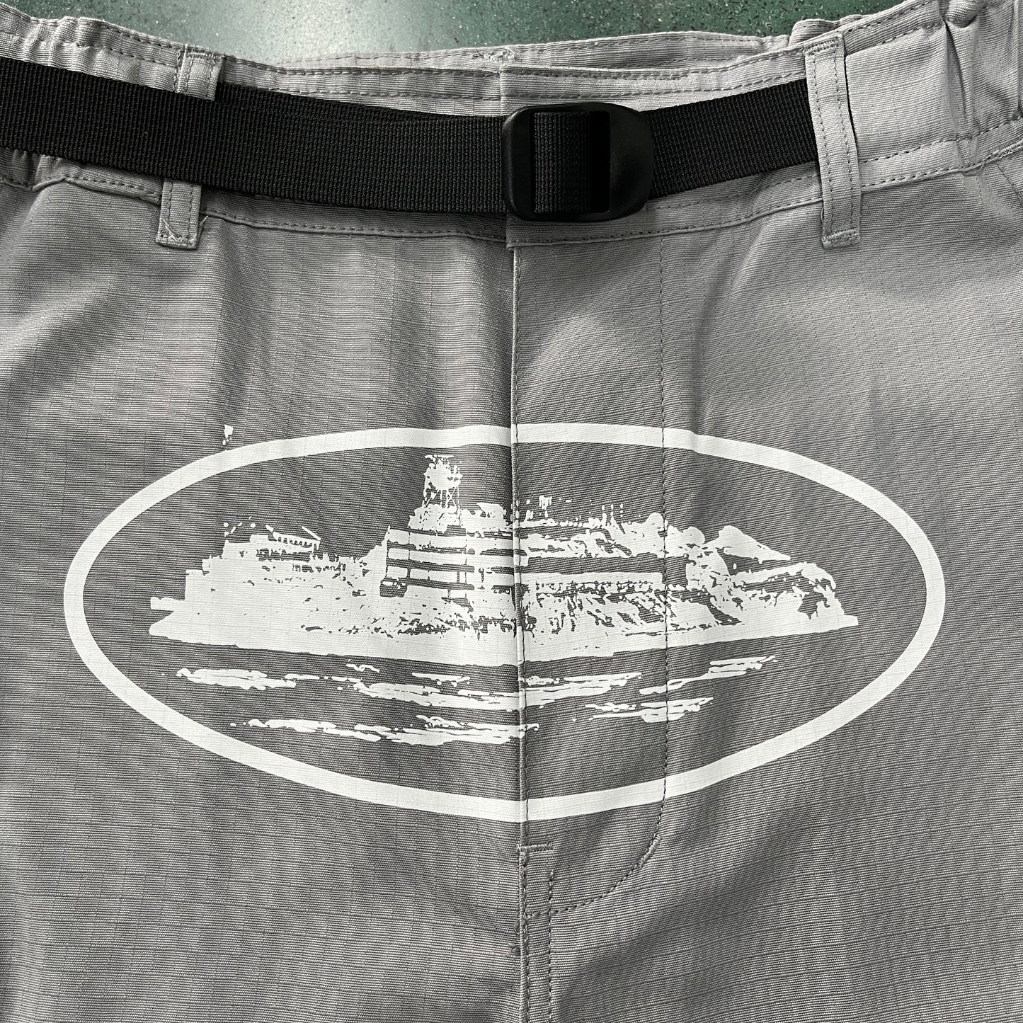 Corteiz Alcatraz Cargo Shorts Grey