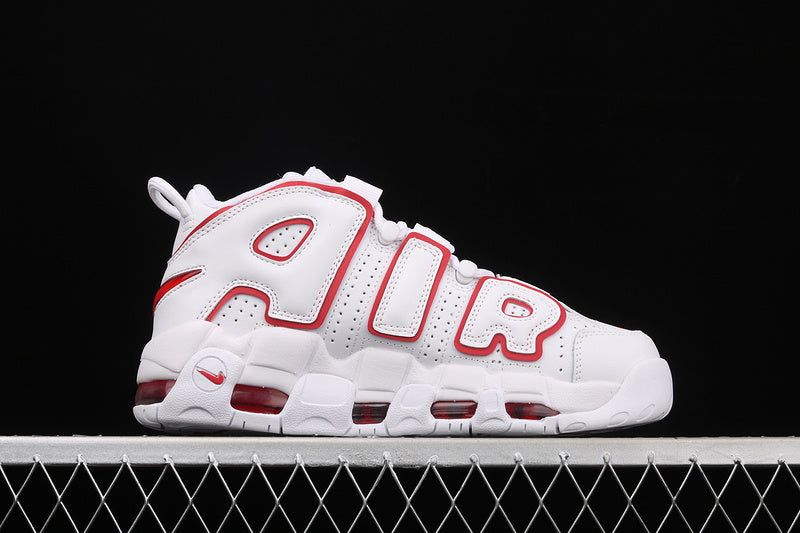 Nike Air More Uptempo White Varsity Red Outline