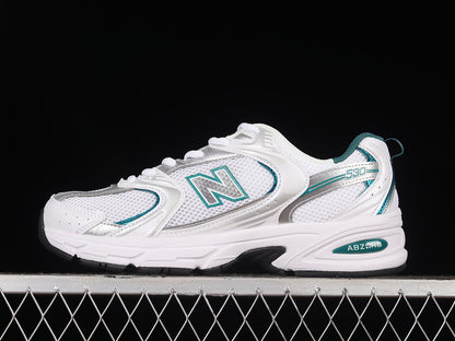 New Balance 530 White Silver Green