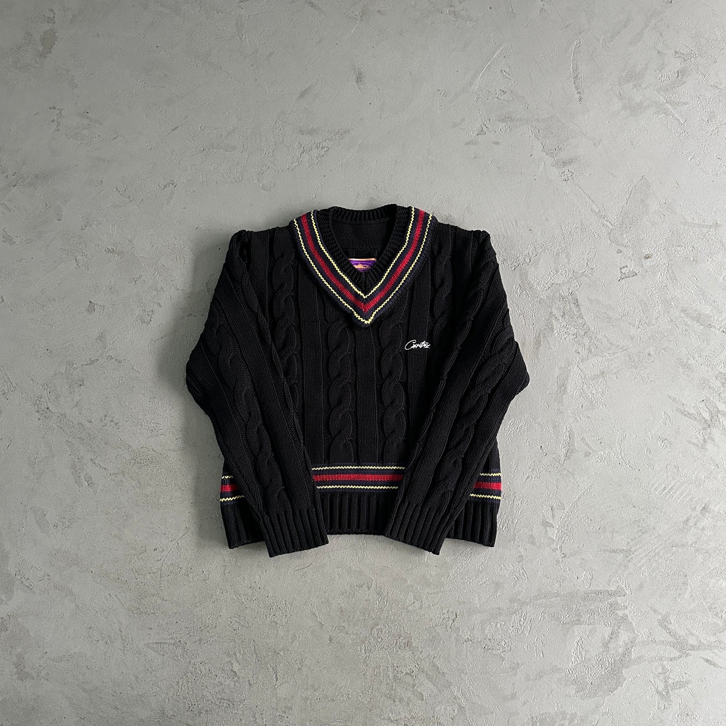 Corteiz Winbledon Knit Sweater Black