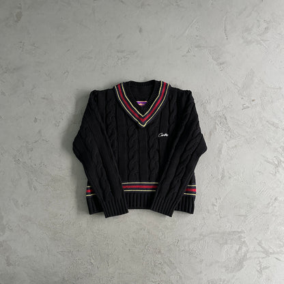 Corteiz Winbledon Knit Sweater Black