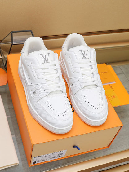 Louis Vuitton LV Trainer White Grey Signature