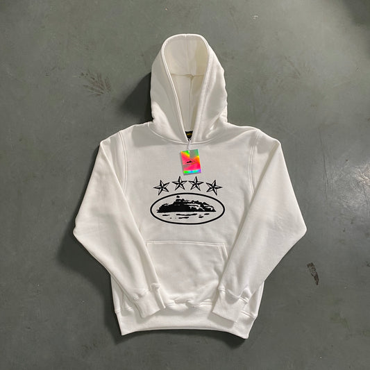 Corteiz 4Starz Alcatraz Hoodie White