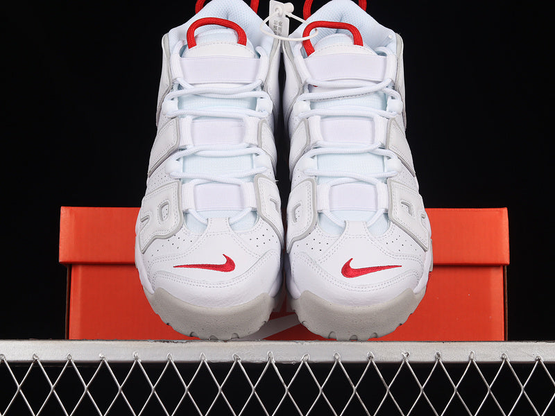 Nike Air More Uptempo 96 White Grey Fog University Red