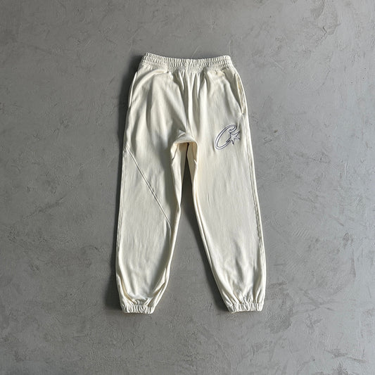 Corteiz Satin C-Star Appliqué Bottoms Off White