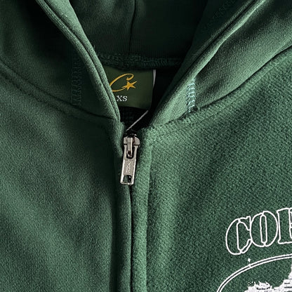 Corteiz Superior V2 Zip-Up Hoodie Forrest Green